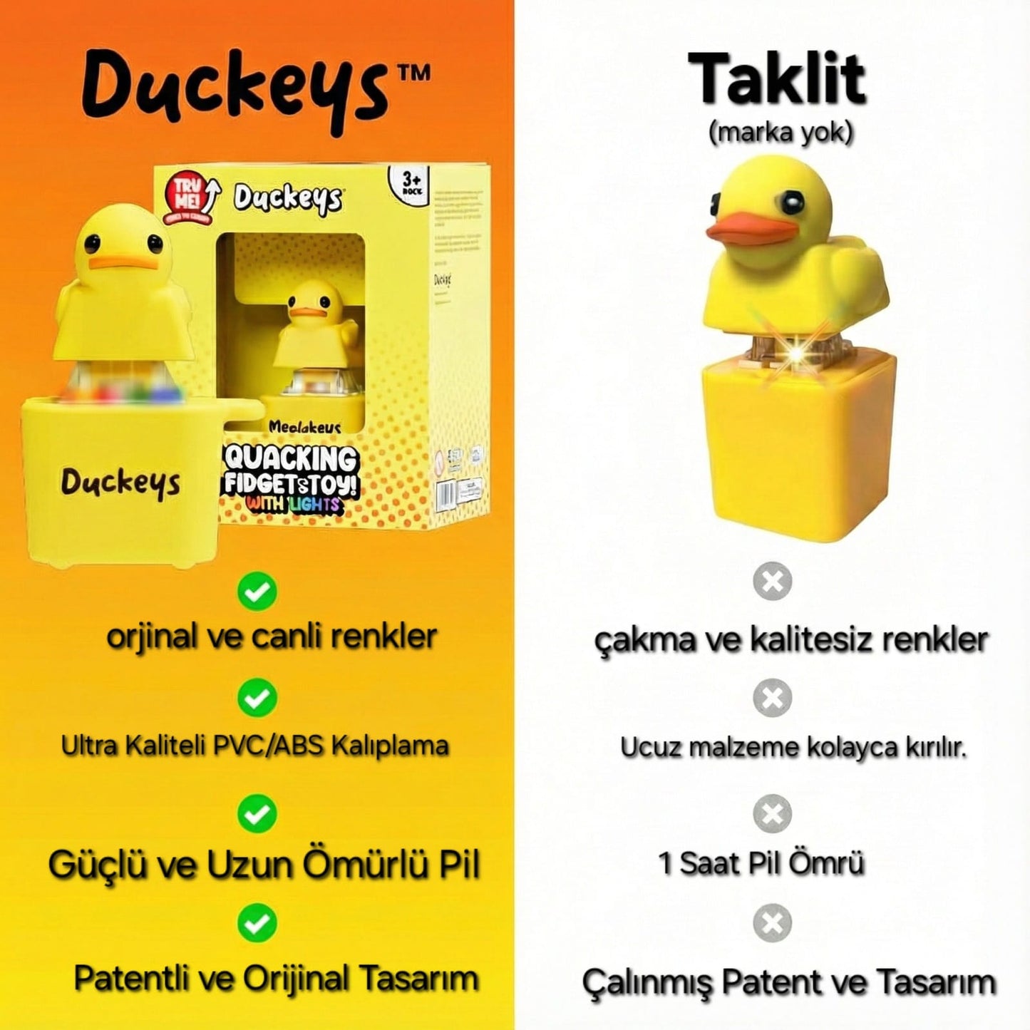 Duckeys- Ördek Sesi Çıkaran Stres Giderici Oyuncak! ( Kutu Görsel Amaçlıdır)